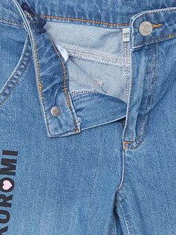 Wideleg Kuromi Bask?l? K?z ?ocuk Jean Pantolon