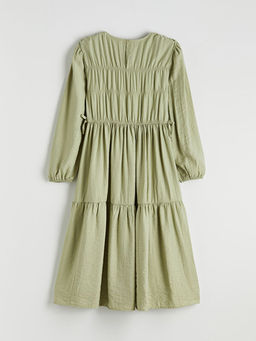 Bisiklet Yaka B?zg?l? K?z ?ocuk Elbise