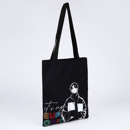 Сумка шопер Корея, 35х0.5х40 см, отд без молнии, без подклада, чёрная - Nazamok фото 4