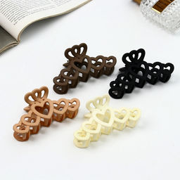 Цена за 12 шт. Крабик для волос «Леона», сердца матовый, 10 см, МИКС