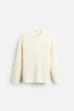 TEXTURED CABLE-KNIT SWEATER - Zara фото 7