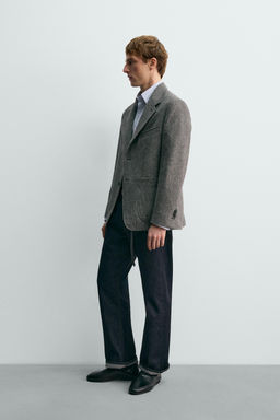 100% WOOL TEXTURED BLAZER AARON LEVINE X ZARA  фото 4