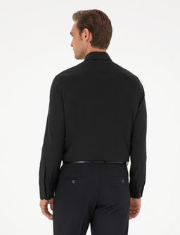 Siyah Slim Fit Uzun Kollu Basic G_mlek