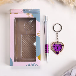 Набор подарочный, 2 предмета: ручка, брелок-фиолетовое сердце