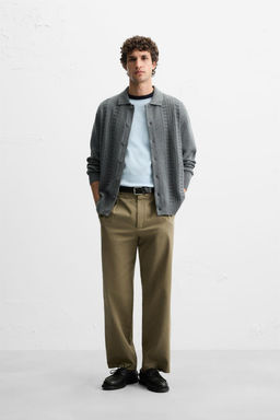 OPEN-KNIT TEXTURED CARDIGAN