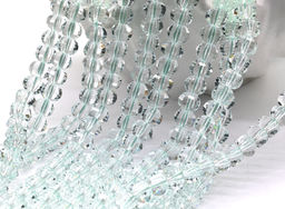 Граненые бусины из циркона рондель 8*5мм цв.хрусталь, 39см, 65 бусин Радуга камня