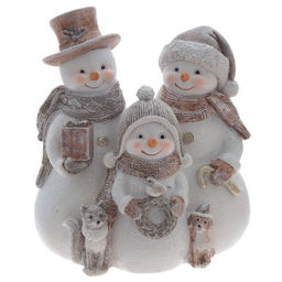 Фигурка декоративная "Снеговики", L14,5 W9,5 H16,5 см