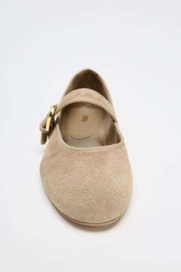 SUEDE STRAP BALLET FLATS - Zara фото 11