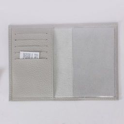 Обложка для паспорта Croco-П-405 (5 кред карт) натуральная кожа серый флотер (265) 238666  фото 2