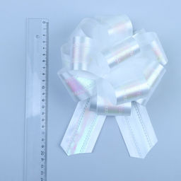 Подарочный бант - шар №5 перламутровый, белый, для упаковки подарков