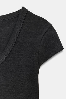 CAMISETA CUELLO OLLA / Carb?n - Zara фото 3