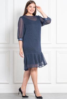 Платье Amelia Lux 3580/3539 т.синий горох