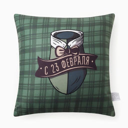 Подушка декоративная Этель С 23 февраля 40х40 см, велюр, 100% п/э  фото 6