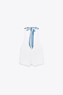 HALTER SCARF WAISTCOAT TOP - Zara фото 4