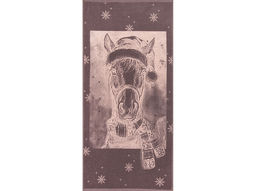 Полотенце махровое 6с102.411ж1 Лошадь новогодняя(т.с.мальв1) 67х150см