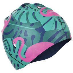 Шапочка для плавания детская ONLITOP Фламинго с пальмами, силиконовая, обхват 46-52 см  фото 3