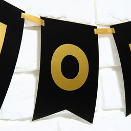 Гирлянда на ленте с тиснением «С Новым Годом!», черный цвет, дл. 160 см