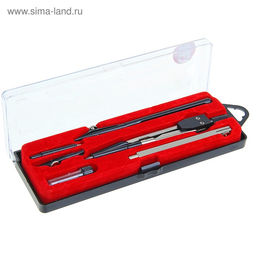 Готовальня Calligrata, 6 предметов (циркуль, 2 удлинителя, грифель, 2 рейсфедера, центрик), в пластиковом пенале