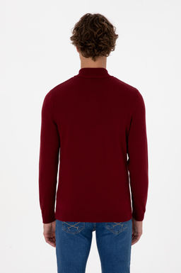 Erkek Slim Fit Yar_m Fermuarl_ Bordo Basic Kazak - U.s. polo assn фото 5