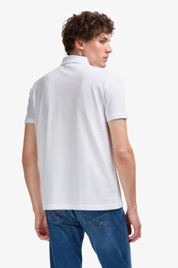 Erkek Regular Fit Polo Yaka Beyaz Basic Ti__rt