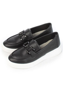 03-YD13-3D BLACK/WHITE Полуботинки женские (натуральная кожа)