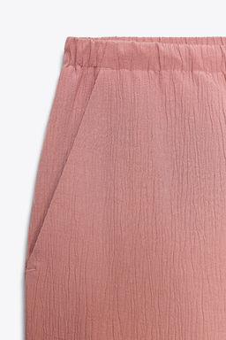 WRINKLED-EFFECT WIDE-LEG TROUSERS - Zara фото 19