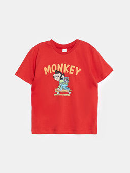 Bisiklet Yaka K?sa Kollu Bask?l? Erkek Bebek Ti??rt