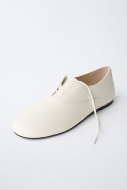 BLUCHER CORDONES PIEL / Blanco - Zara фото 3