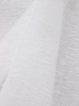 Полулен декоративный сетка цв.Белый, ш.1.5м, лен-53, хлопок-47%, 110гр/м.кв