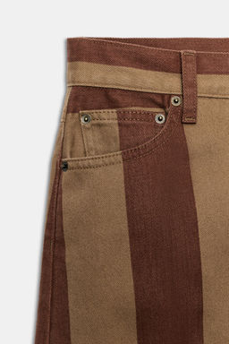 JEANS ZW COLLECTION TAPERED TIRO ALTO RAYAS / rayas - Zara фото 8