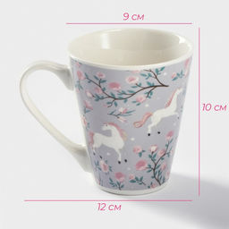 Кружка Доляна Единорог, 320 мл, фарфор