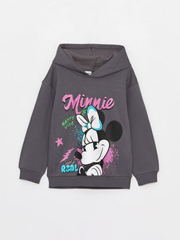 Minnie Mouse Bask?l? Uzun Kollu K?z ?ocuk Hoodie