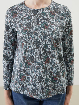 Bisiklet Yaka Desenli Kad?n Bluz