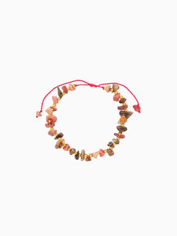 Браслет, длина 16 см, розовый, золотой