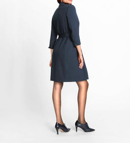 Двубортное платье с поясом, синее - Heine фото 4