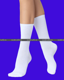 Цена за 3 пар 3 ПАРЫ - Байвей высокие белые носки с высокой резинкой арт. 1209 36-41 (фактически 36-41)