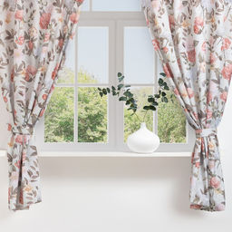 Комплект штор для кухни с подхватами Этель «Цветущий сад» 145×180 см - 2 шт., 100% п/э