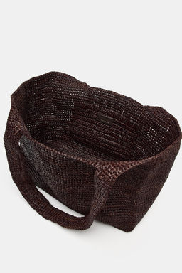BOLSO SHOPPER RAFIA / Chocolate - Zara фото 8
