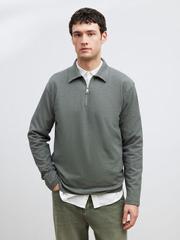 Polo Yaka Erkek Sweatshirt