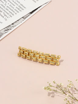 Цена за 2 шт. Заколка-автомат для волос "Селия" 8,5 см, золото