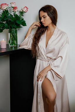 7147 халат-кимоно бежевый