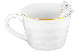 Кружка 300 мл 14,5*10*7,5 см Лошадка белая с золотом, фарфор - Elan gallery фото 5