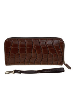 Женское портмоне из искусственной кожи, цвет шоколад