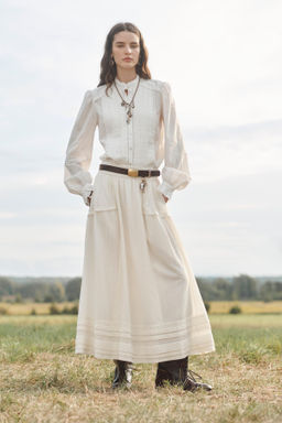 LIMITED EDITION LACE TRIM WOOL SKIRT - Zara фото 2