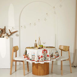 Цена за 2 шт. Скатерть новогодняя "Этель" "Щелкунчик" d=220 см, 100% хл, саржа 190 г/м2