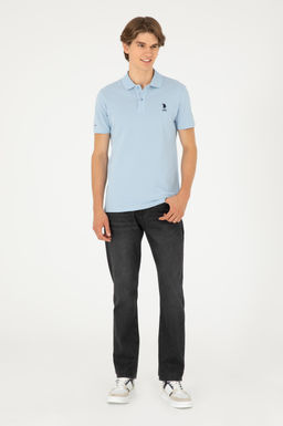 Мужская голубая базовая футболка - U.s. polo assn фото 4