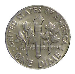 Монета 1 дайм (10 центов) 1974 года D США