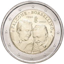 2 евро 2022 года Италия 30 лет со дня смерти судей Джованни Фальконе и Паоло Борселлино