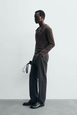 STRUCTURED GRANDAD COLLAR T-SHIRT - Zara фото 4