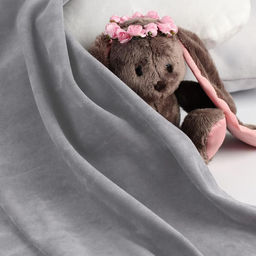 Отрез трикотажный для рукоделия, велюр, цвет тёмно-серый, 45 50 см